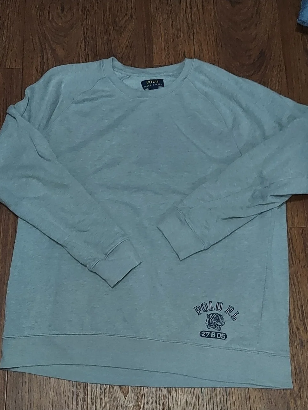 Polo Ralph Lauren Sweatshirt Mens XL Sleepwear Crew Neck  Pullover RL Tiger Gray